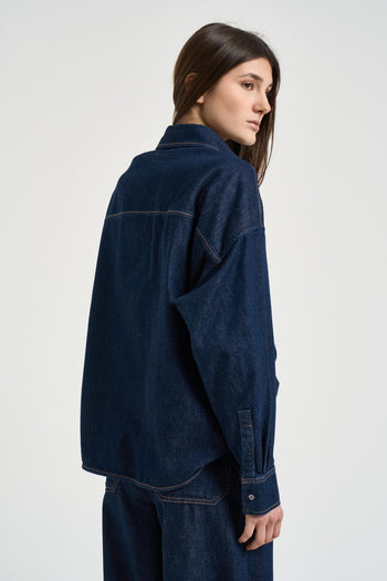 Camicia donna in denim scuro - 6