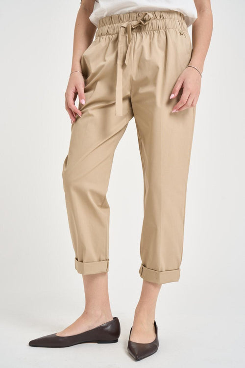 Pantalone donna cropped beige - 2
