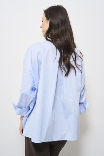 Camicia donna over celeste - 5