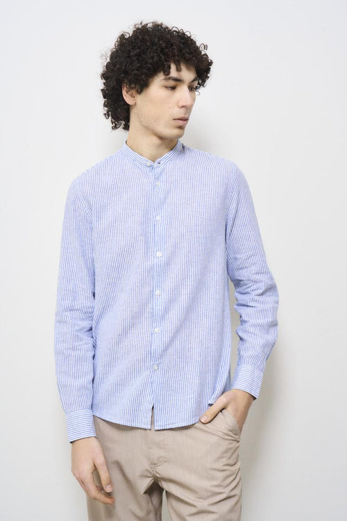 Camicia uomo coreana celeste - 2