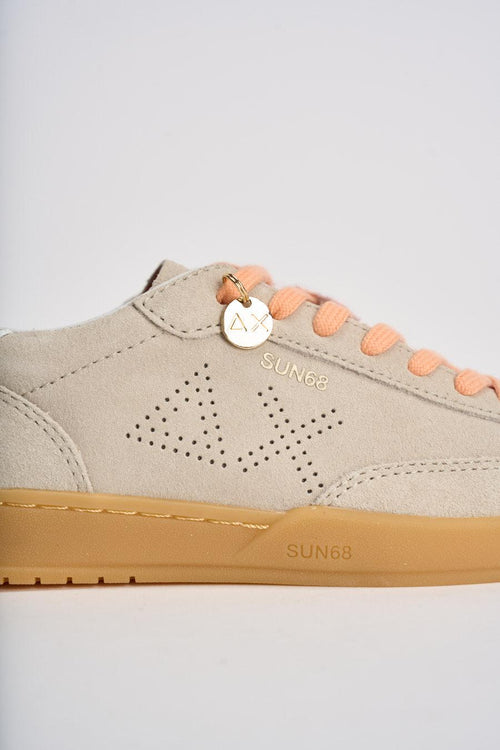 Sneakers donna in suede beige - 2