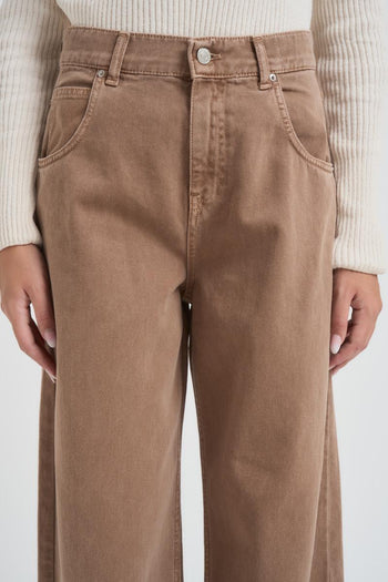 Jeans donna a palazzo Mia cammello - 7