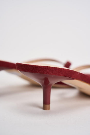 Sandali donna infradito in suede rosso - 8