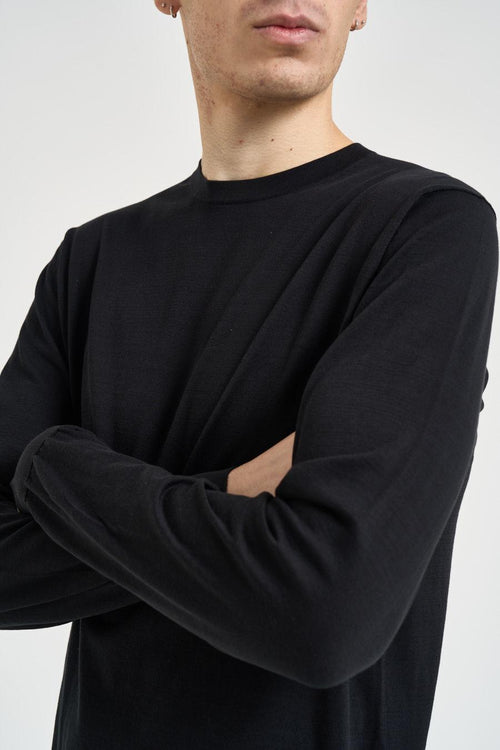 Maglia uomo girocollo nera - 2