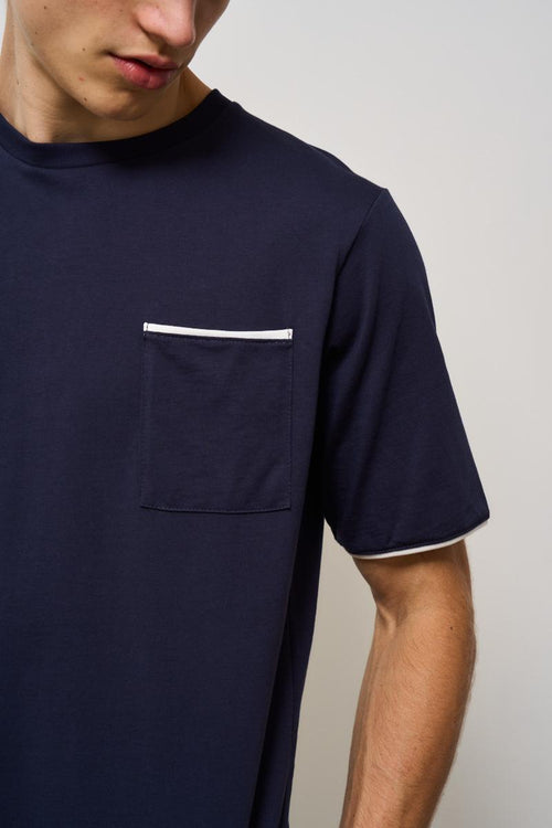 T-shirt uomo girocollo blu - 2