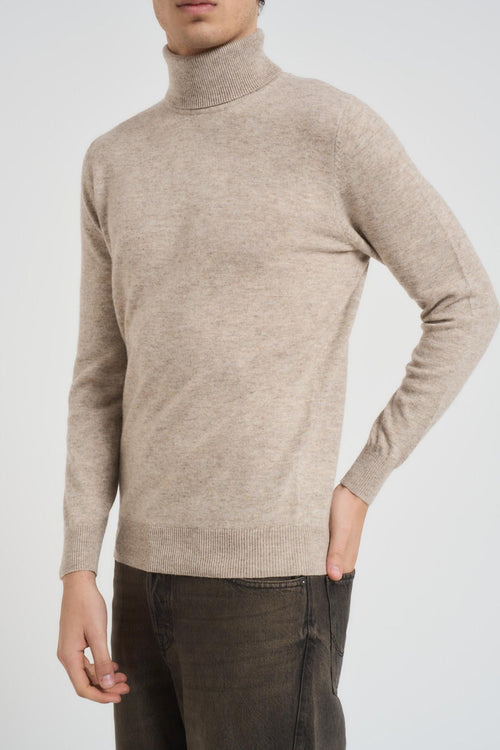 Maglia uomo collo alto beige - 2