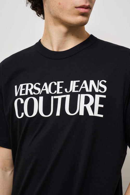 T-shirt uomo girocollo nera con logo - 2