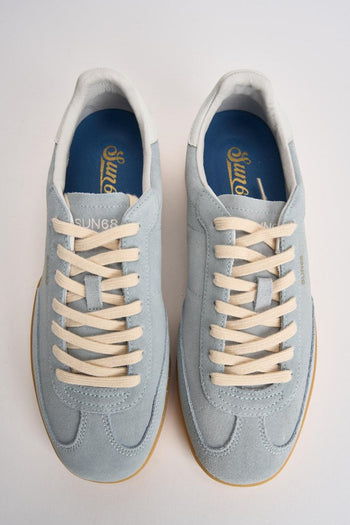 Sneakers donna in suede celeste - 6