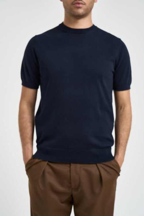 T-shirt uomo in maglia blu notte