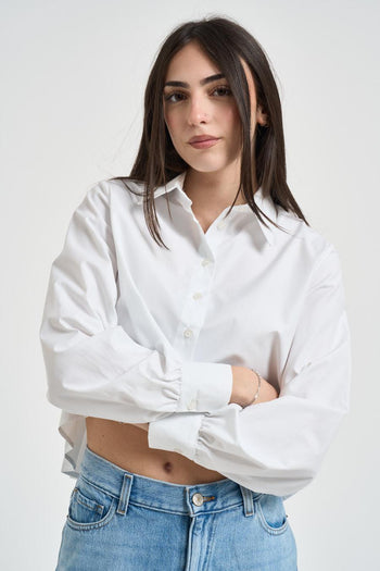Camicia donna cropped bianca - 4