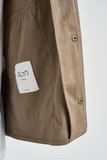 Giubbotto uomo in pelle scamosciata fango - 6