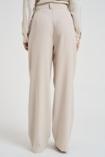 Pantalone donna a palazzo panna - 3