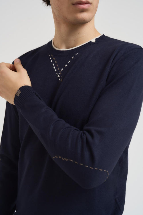 Maglia uomo girocollo blu