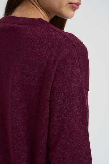 Maglia donna girocollo bordeaux - 4