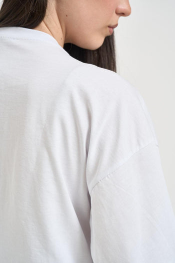 T-shirt donna applicazioni gioiello bianca - 4