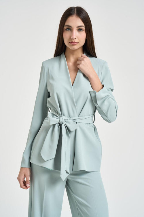 Blazer donna con fusciacca celeste - 2