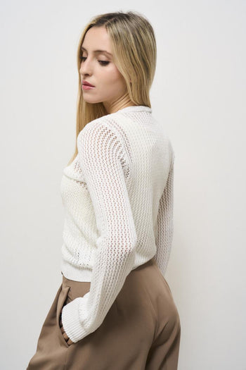 White perforated women's shirt - 5