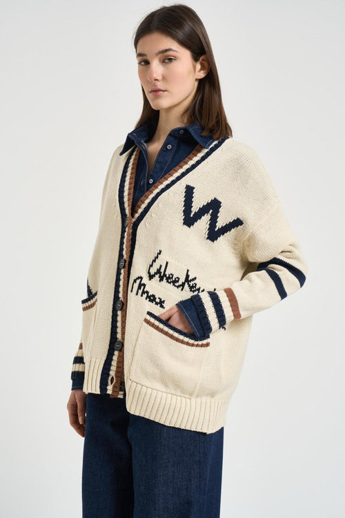 Cardigan donna over panna - 2