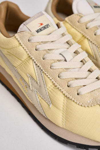 Sneakers donna gialla e beige - 7