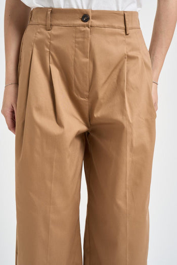 Pantalone donna carrot fit cammello - 5