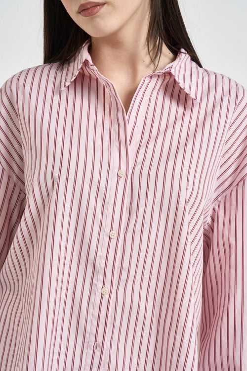 Camicia donna a righe rosa - 2