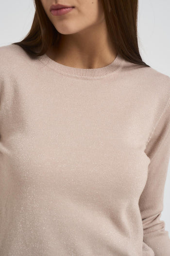 Maglia donna girocollo beige - 3