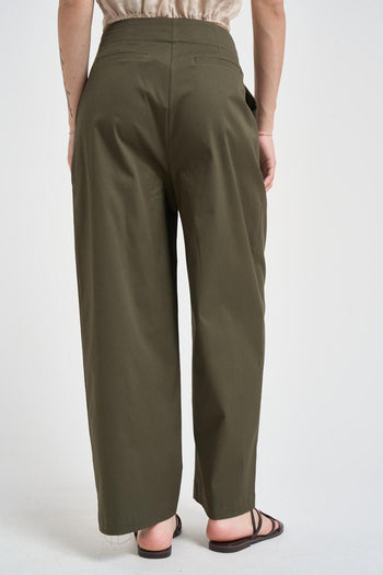 Pantalone donna carrot fit verde militare - 3