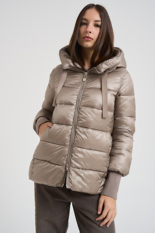 Giubbotto donna trapuntato tortora