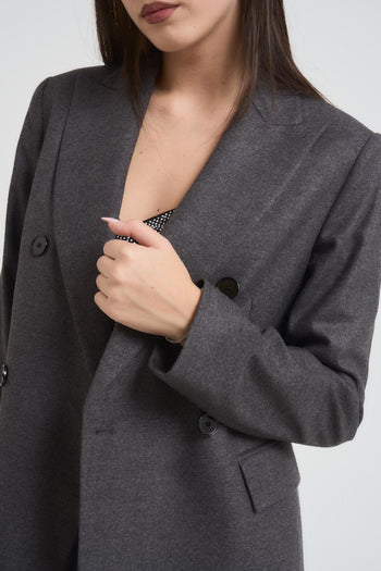 Giacca donna doppiopetto grigio antracite - 4