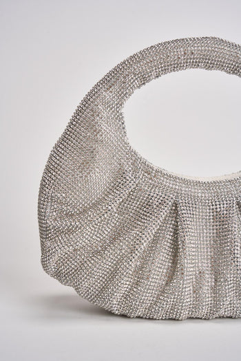 Borsa donna a mano con strass agento - 3