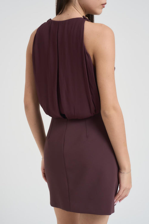 Abito donna smanicato bordeaux - 2