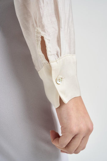 Camicia donna semi-trasparente burro - 4