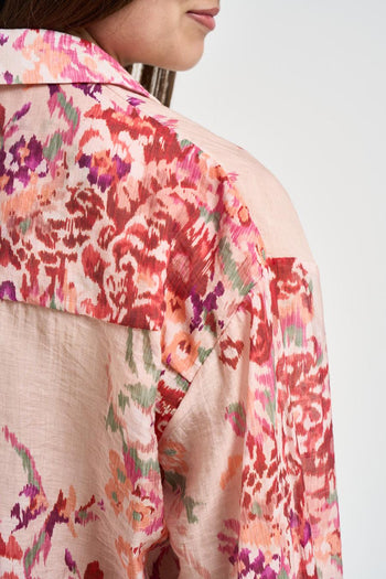 Camicia donna floreale rosa - 5