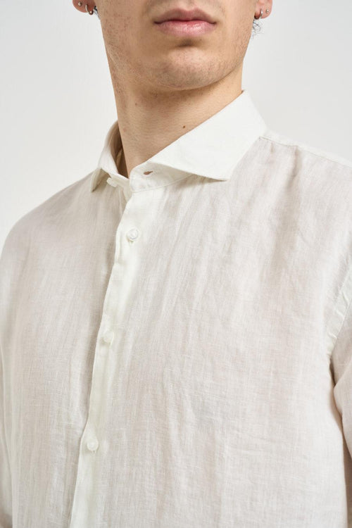 Camicia uomo in lino bianca - 2