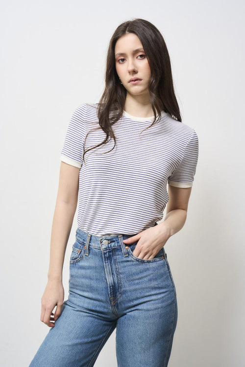 Women's blue striped t-shirt