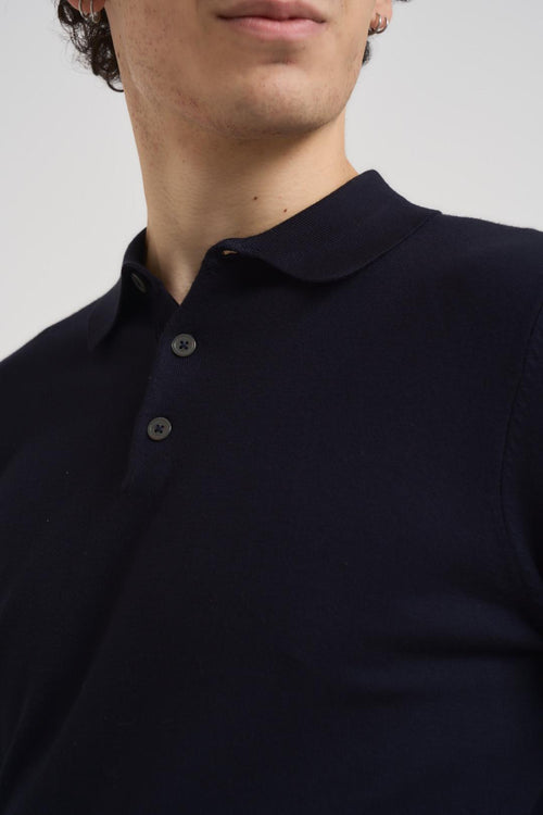 Polo uomo con bottoni blu - 2