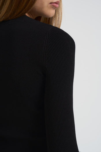 Maglia donna nera dettaglio cut-out - 6