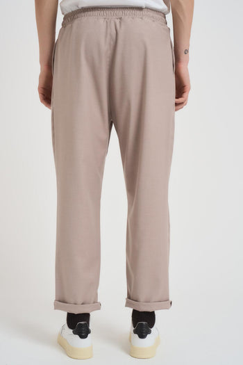 Pantalone uomo con elastico beige - 3