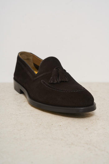 Mocassino uomo in suede marrone - 3