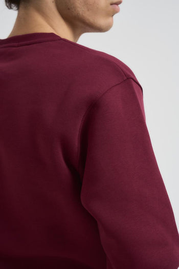 Felpa uomo bordeaux a girocollo - 5