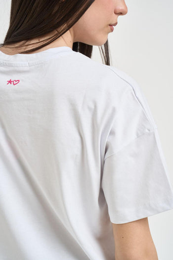 T-shirt donna con ricamo bianca - 4