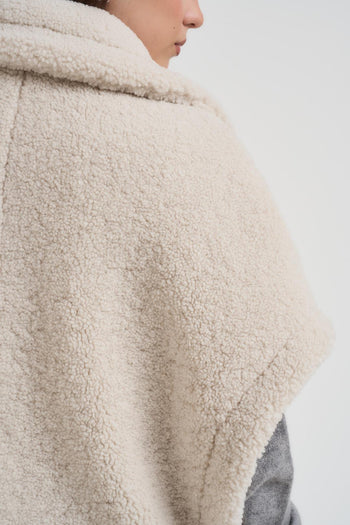 Giubbotto donna smanicato panna - 5