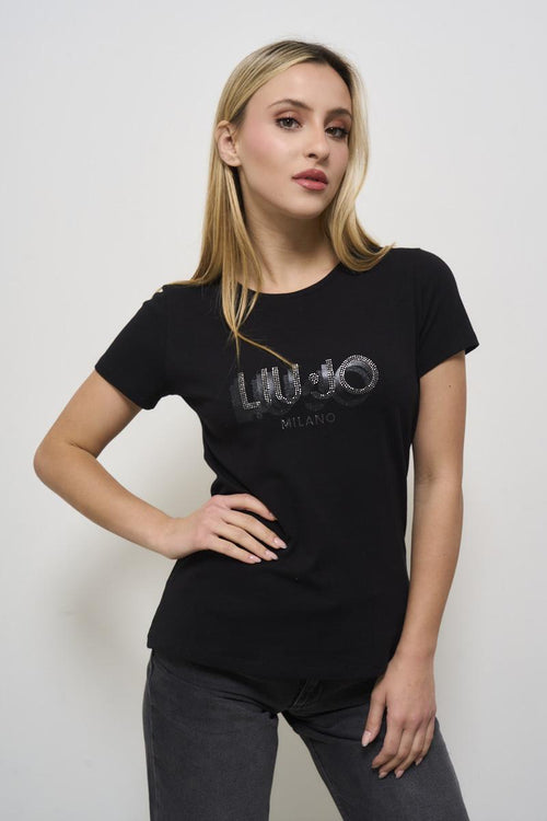 T-shirt donna girocollo nera - 2