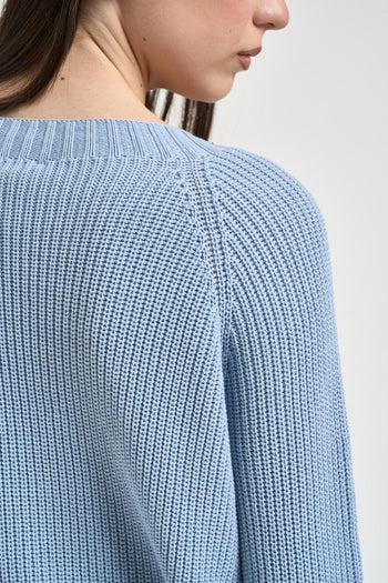 Maglia donna con spacchi celeste - 4