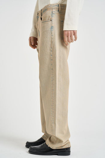 Jeans uomo in denim sabbia - 3