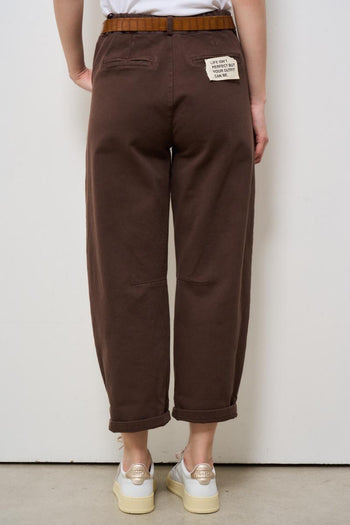 Jeans donna in denim marrone - 4