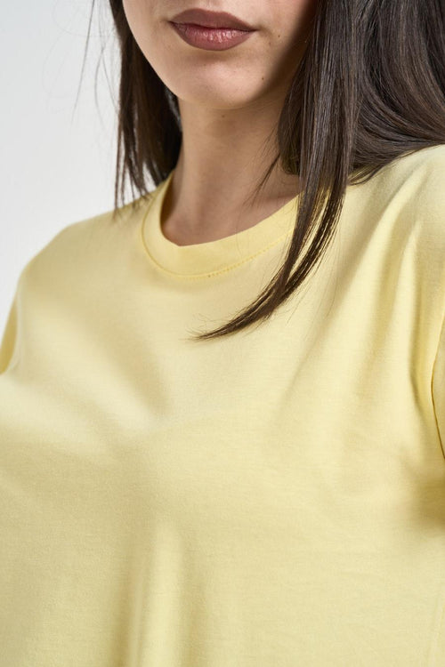 T-shirt donna girocollo gialla - 2