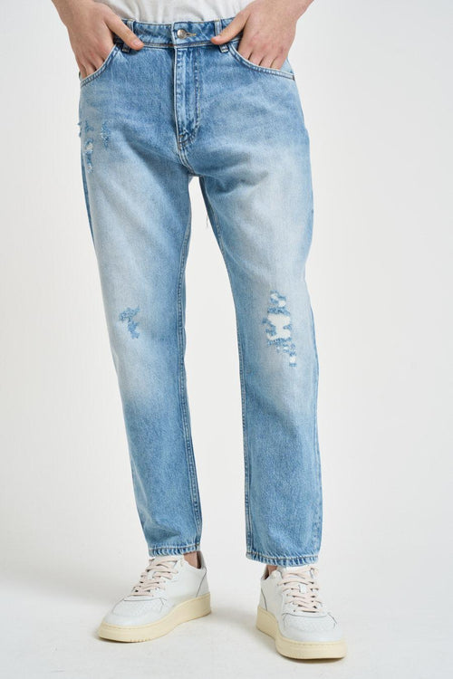 Jeans uomo regular fit in denim chiaro