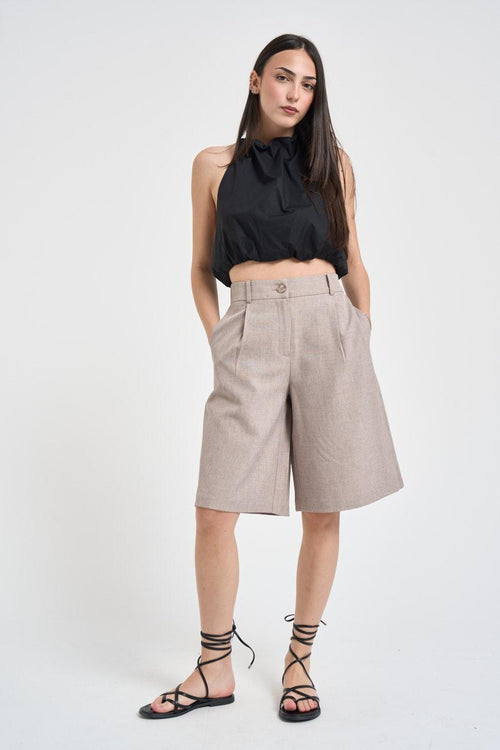 Top donna a palloncino nero