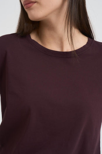 Maglia donna a maniche lunghe bordeaux - 4
